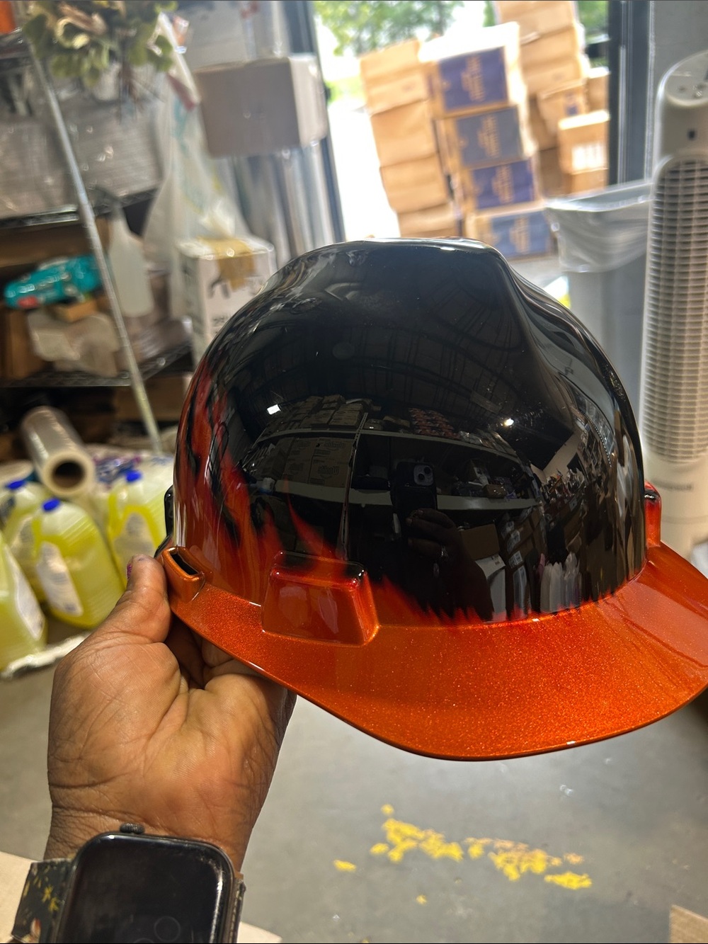 New MSA 454-10092015 CAP V-GD BLK FLAMES THERMOFORMED RTCHT